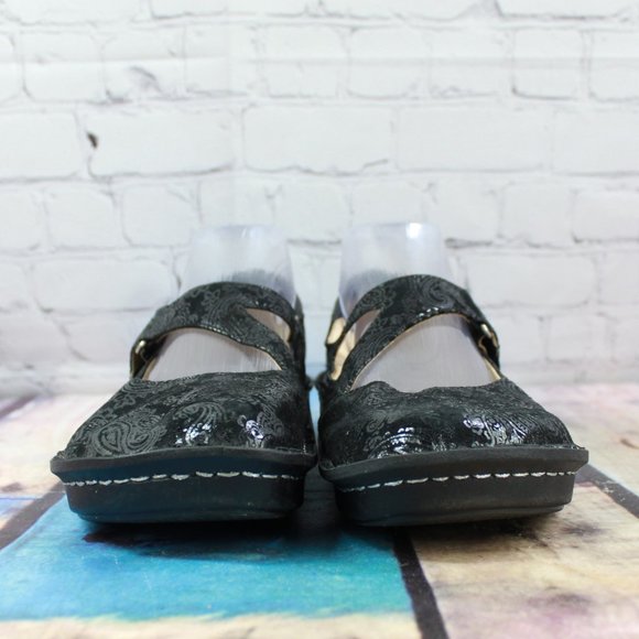 Alegria Black Embellished Paisley Mary Janes Comfort Shoes Size 39 US 9 - Picture 5 of 9